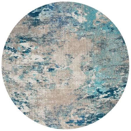 Safavieh 3 x 3 ft. Madison 400 Power Loomed Round Area Rug; Blue & Grey MAD440M-3R